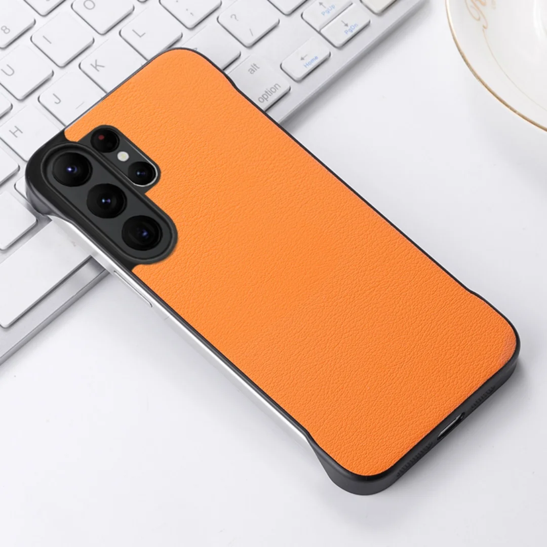 Luxury Business Leather Frameless Matte Phone Case with Fall Protection