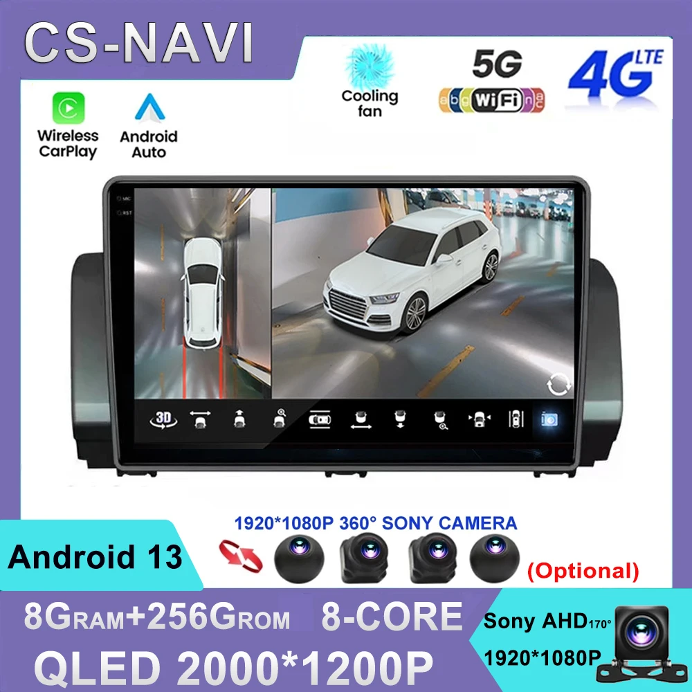 

For Renault Sandero 2021 Car Radio Stereo Multimedia Video Player Navigation GPS CarPlay SWC 9" IPS DSP WIFI BT 4G Android 13