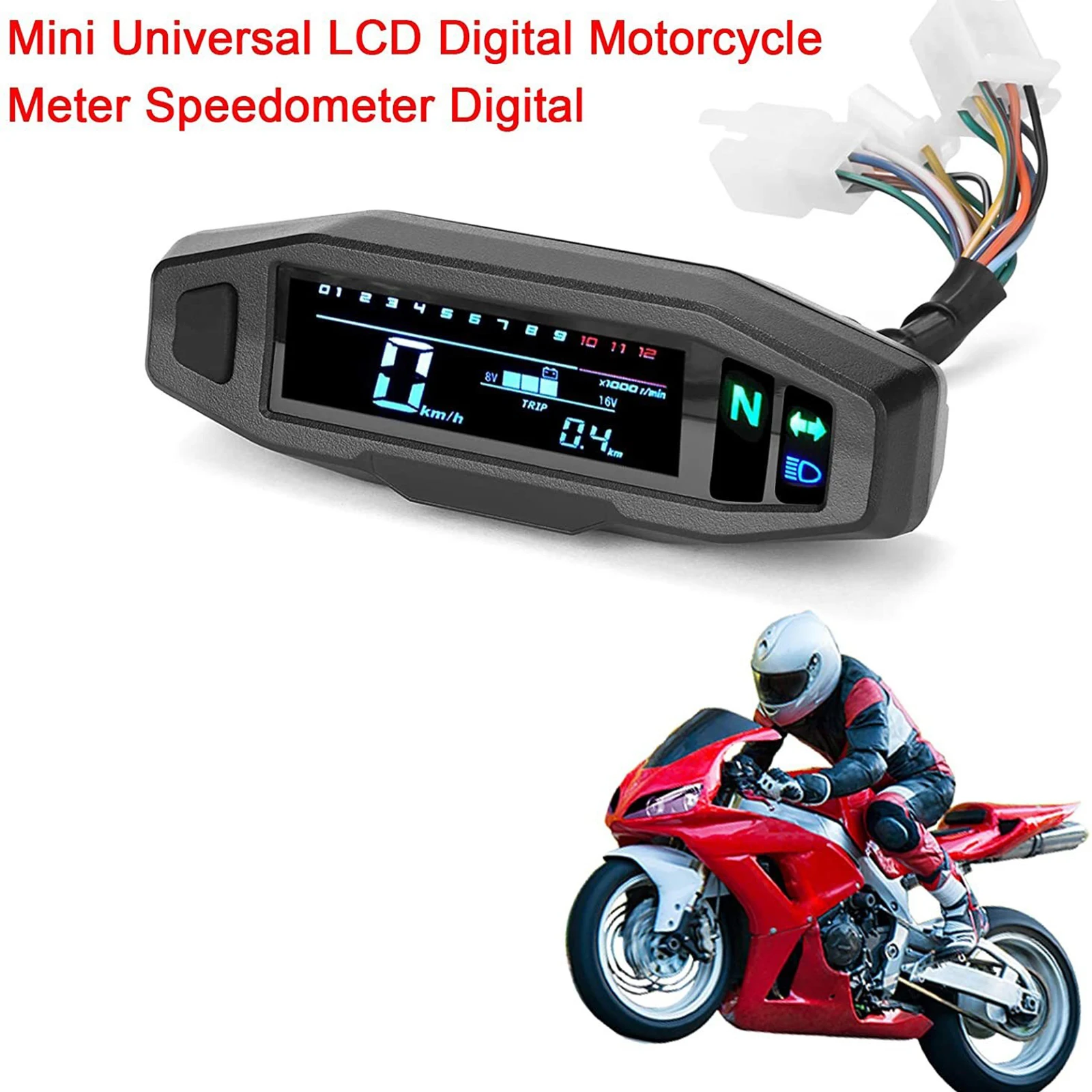 

Motorcycle Speedometer LCD Digital Odometer RPM Fuel Level Meter for Motorcycle Universal Digital Motor Meter Speedometer