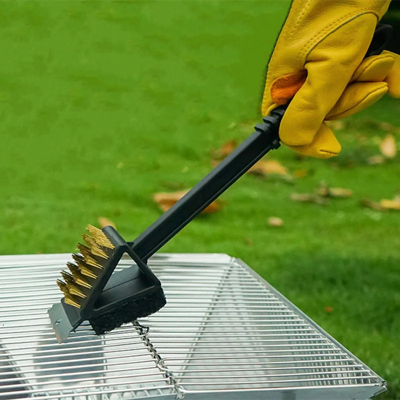 3IN1 Grill Brushes Barbecue Brush Outdoor BBQ Scrapper Tool Cleaning