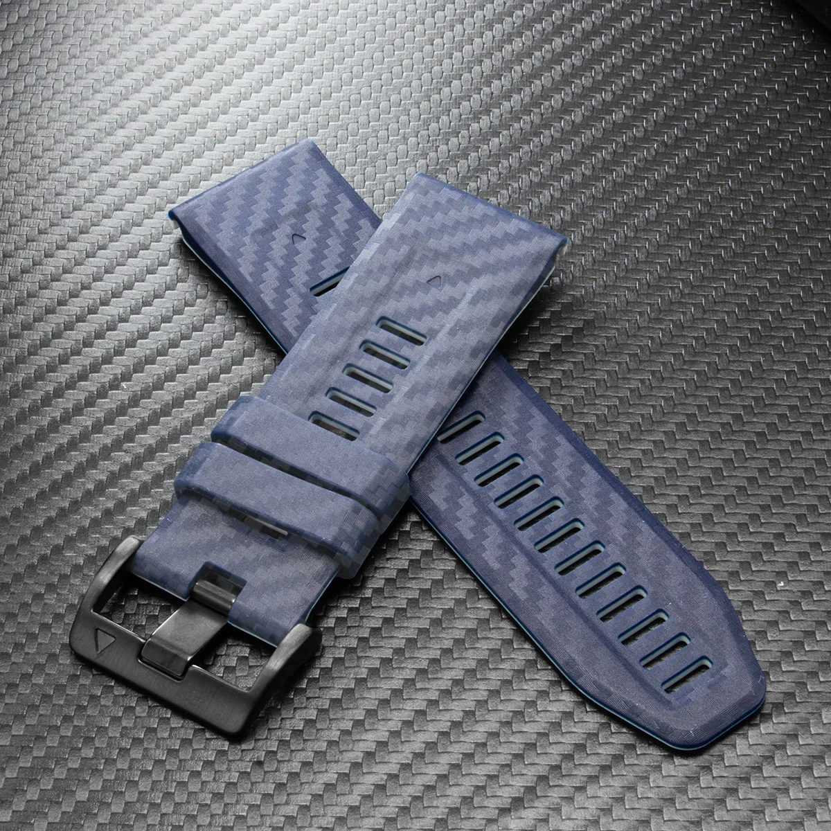 Carbon Fiber Silicone Quick Release Watch Band Replacement Strap