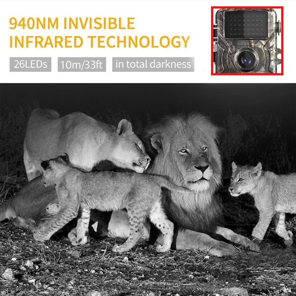 Hunting Trail Camera Waterproof Infrared Night Vision Security Cam Motion Activated Wildlife Camera Outdoor Wildlife Photo Traps