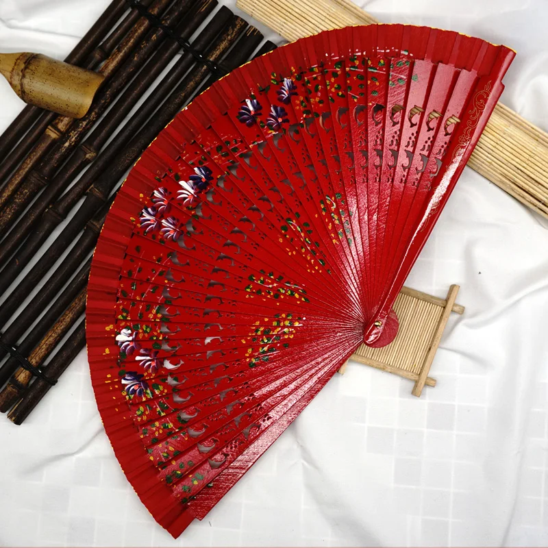 Description Picture 5 of itemFolding Fan Wood Spanish Fan For Dancing Clothing Accessories Home Decor Ornaments Crafts Dancing Printing Photography Prop