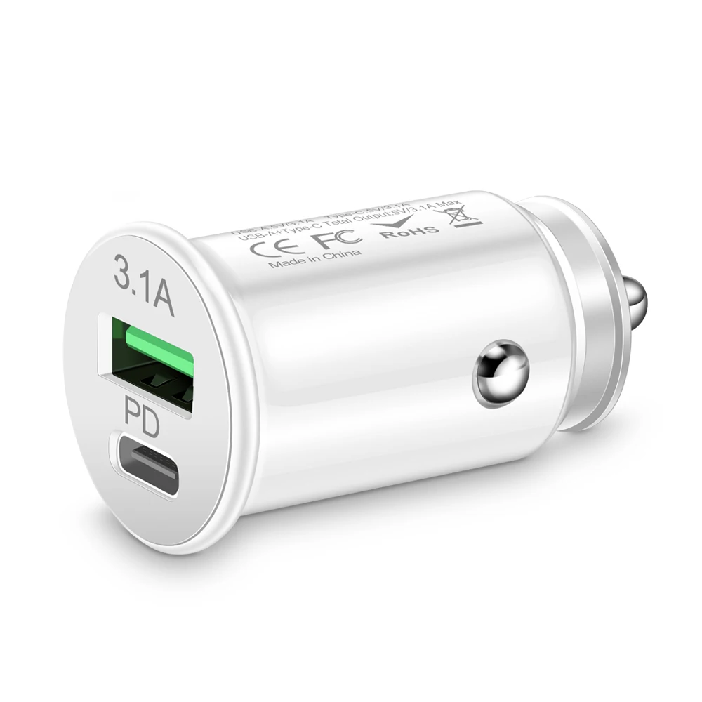 Mini Car Charger 2.4A/3.1A USB Fast Charging Universal Mobile Phone in Car Charge Tablet GPS For iPhone Xiaomi Samsung Huawei