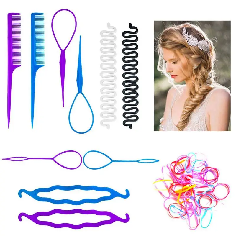 

11 Pieces of Christmas Hair Accessories Head Ornaments Coiler Hair Braid Tools Set Twist Braids