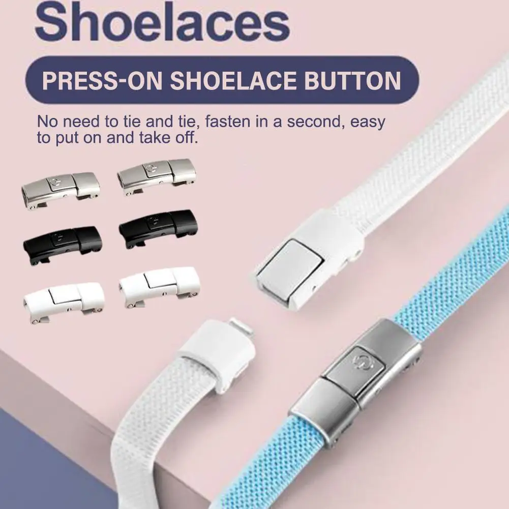 Shoelace buckles Shoelace aglets Shoe decorations Garden shoe accessories 2pce Metal shoelace clip Press buckle Shoelaces press lock Shoes accessories Sneakers kits Metal laces tip