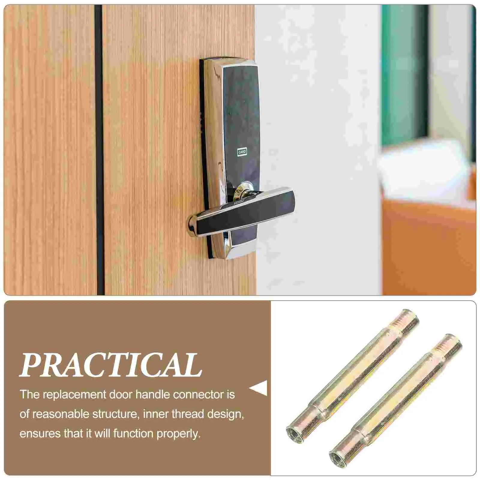 2 Pcs Security Door Handle Gate Lock Connecting Tubes Accessories Fittings Pipe Hardware Accessory Stainless Steel Connectors