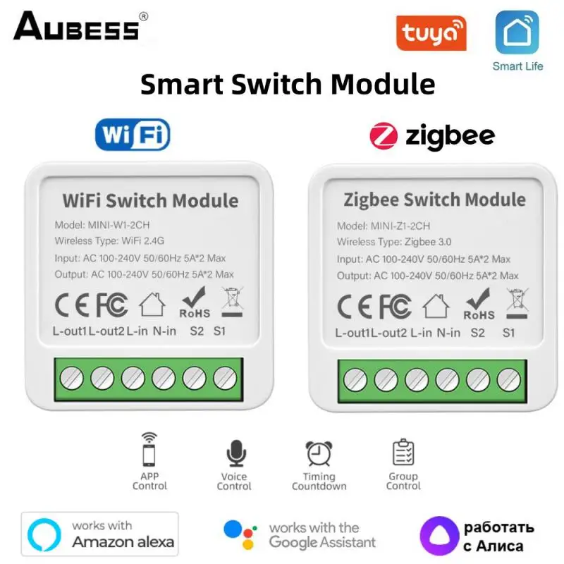 

Tuya WiFi Zigbee Smart Switch Module Dual Way Control Smart Life APP Remote Control Smart Home Vias Alexa Google Home Alice