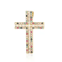 3pcs/Lot Religious Cross Jesus Goddess Copper Cubic Zircon Pendant The Female Lady Virgin Mary Charms Necklace Earring Making 2