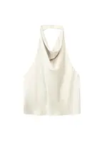 Women Fashion Satin Flowing Halterneck Tank Tops Sexy Backless With Button Female Camis Mujer - Image 2