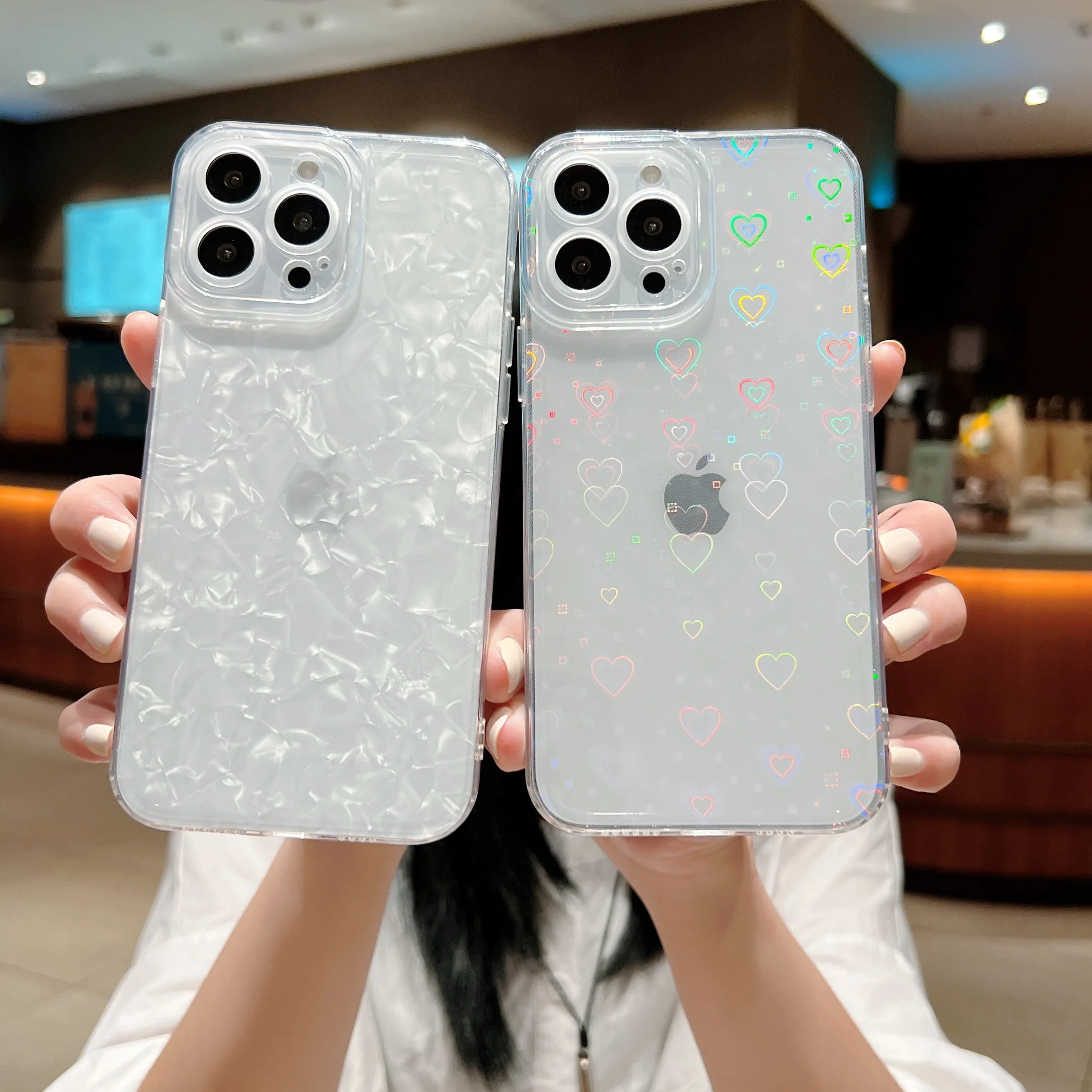 Iphone用ホログラフィックカラーレーザーグリッターケース,13