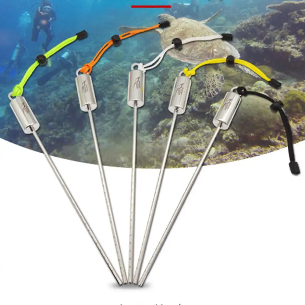 

Diving Stick Stainless Steel Scuba Diving Point Rod Underwater Shaker With Lanyard Wrist Strap Scuba Diving Fitting Dropship
