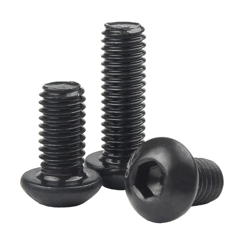 100/ 50/ 20/ 10/ 5/ 2/ 1pcs Grade10.9 Hex Socket Round Button Head Screws ISO7380 M1.6 M2 M2.5 M3 M4 M5 M6 M8 M10 M12
