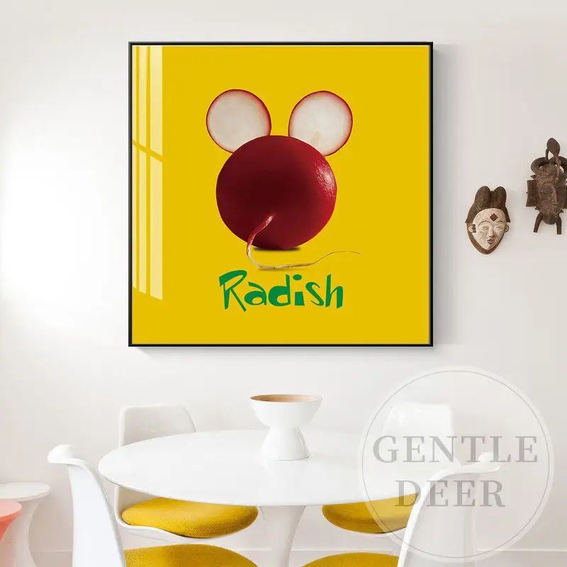 

Nordic Creative Vegetable Fruit Restaurant Living Room Decorative Painting By Cover Wall Art Posters Print Decor Accessorie