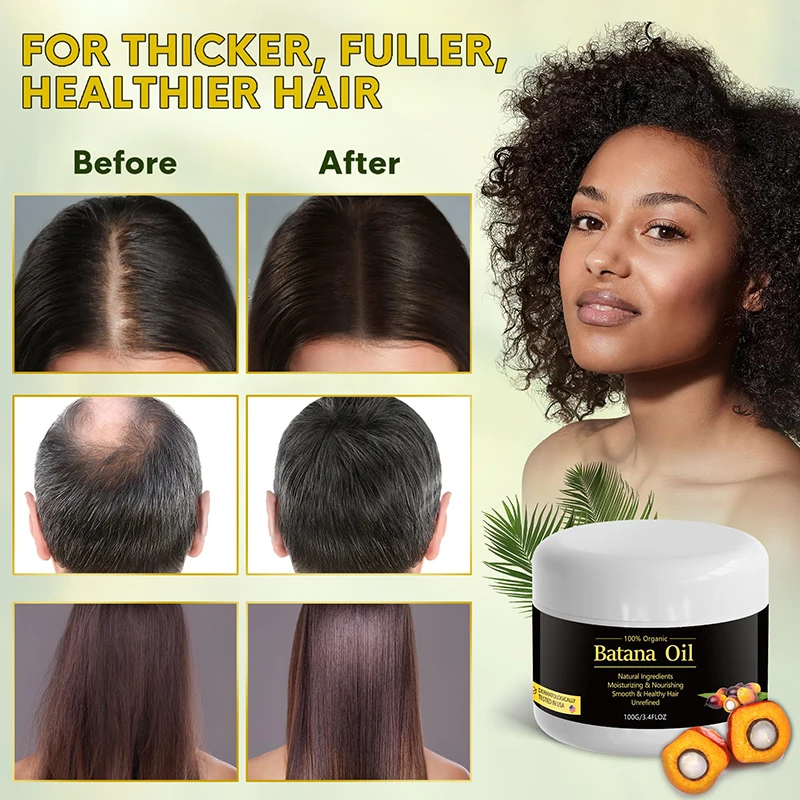 Natural Organic Batana Oil For Hair Growth And Thickness Eliminates Split Ends Moisturize Repair Hair Women Men Loss Care hair oil