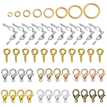 

Stainless Steel Lobster Clasps Earring Hook Jump Open Ring Tiny Mini Eye Pins Extension Chain For Jewelry Making DIY Accessories