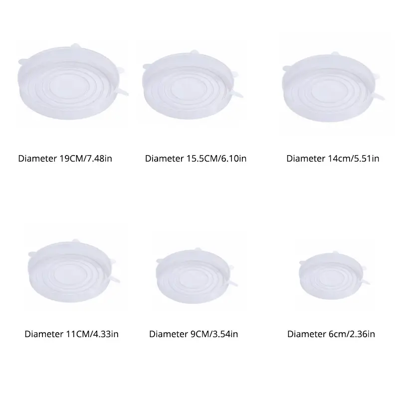 6Pcs/Set Stretchable Silicone Fresh Keeping Cover for Fruit And Vegetable Kitchen Refrigerator fresh keeping cover