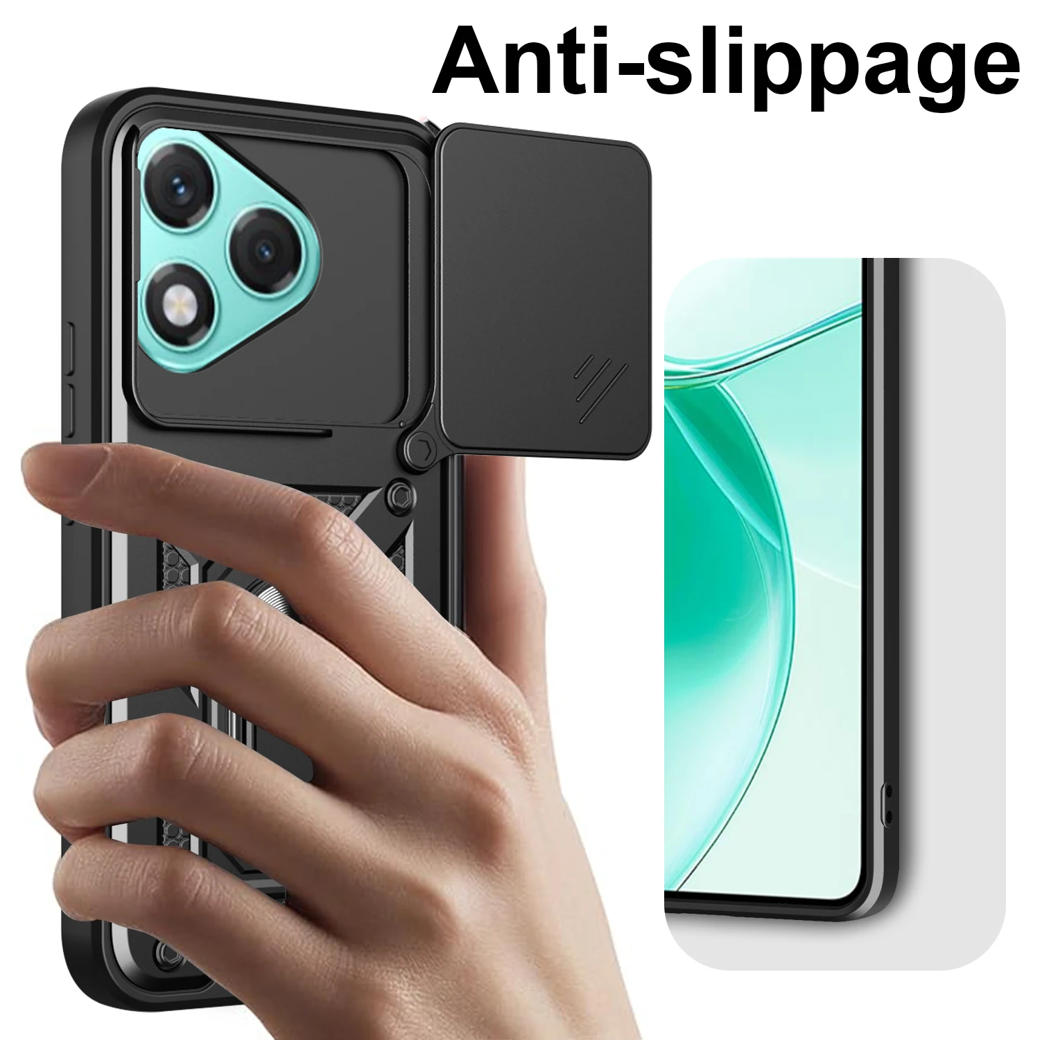 Durable Protective Phone Shell with Magnetic Ring and Camera Guard