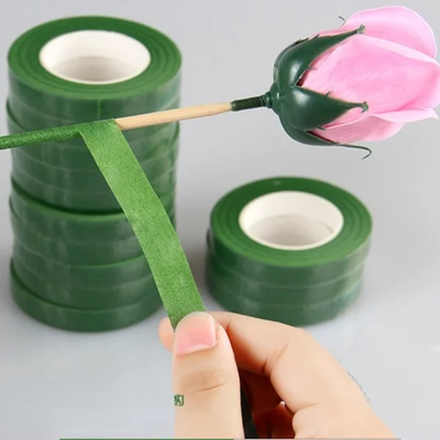 3 Tekercs 25 Méter Ön Adagoló Zöld Papír Szalagos Oltó Film Virágos Szár A Koszorú Koszorúkhoz Diy Kézműves Mesterséges Selyemvirág - Image 5
