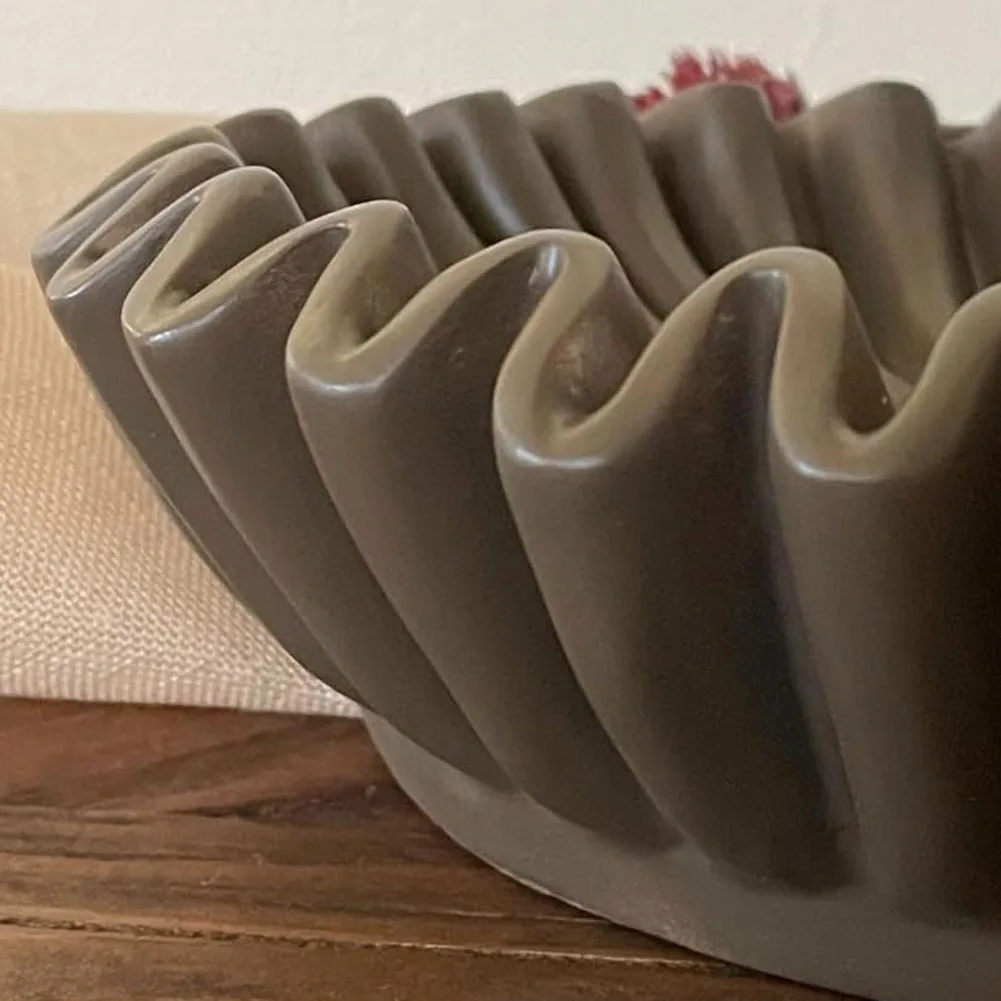 Unique Grooved Design Decorative Bowl Adds Elegance and Sophistication Perfect for Living Room Coffee Table Bookshelf 5