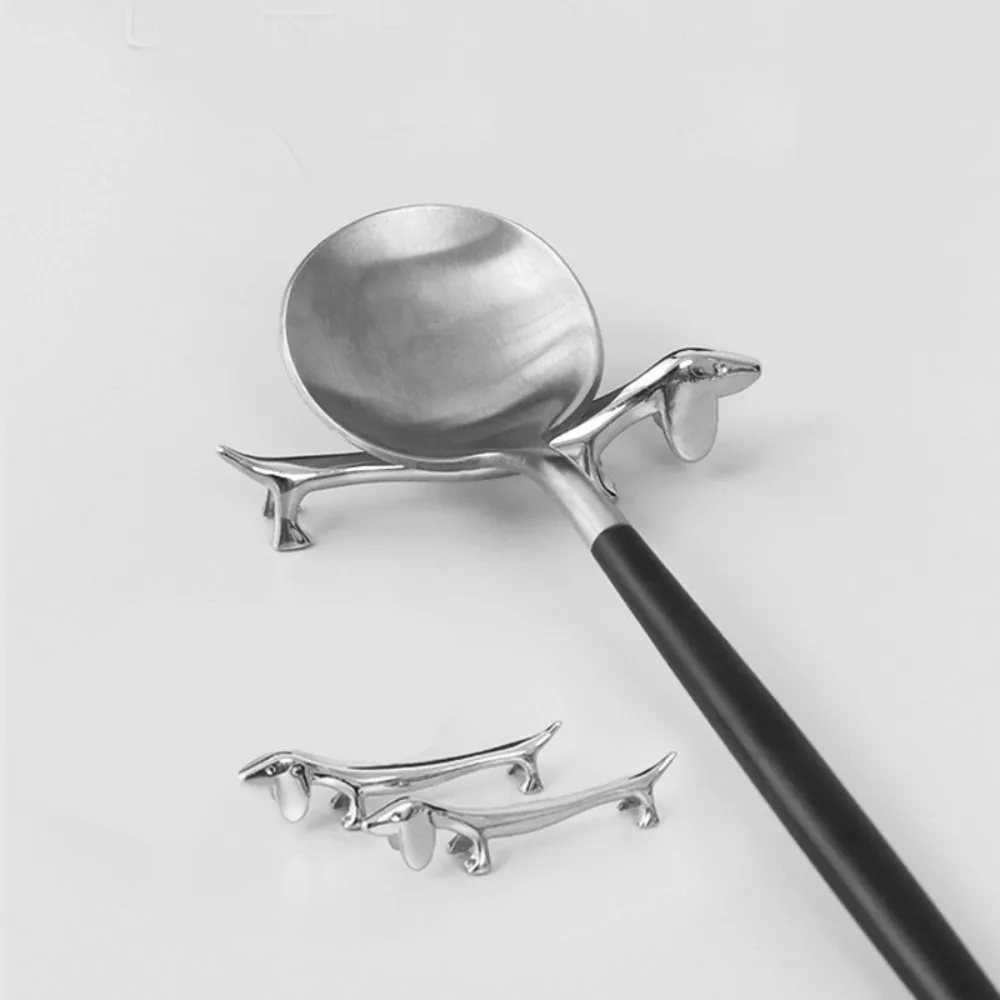 Kitchen Accessories Zinc Alloy Cutlery Bracket Holder Silver Fawn /Little Dog Shape Cutlery Storage Cute Chopsticks Holder 3