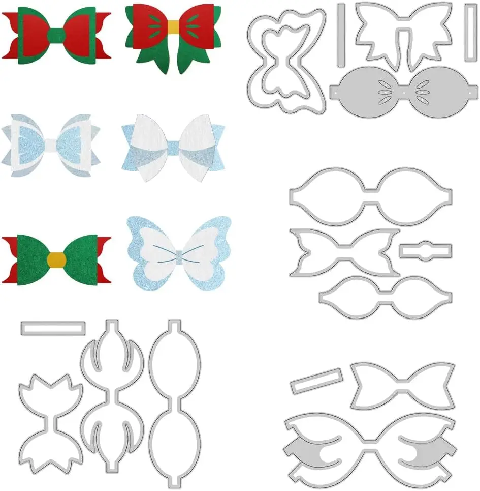 Set Di 3 Fustelle In Metallo Per Scrapbooking: Papillon, Fiore E Farfalla | 11,4x14,5 Cm - 5