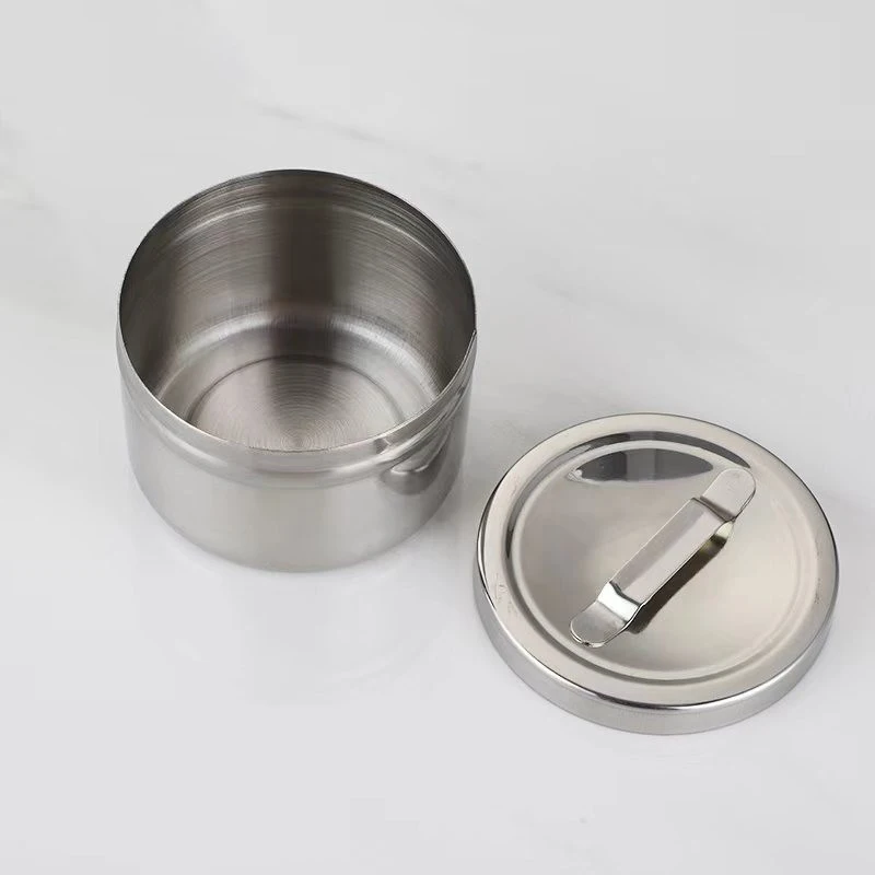 Medical Alcohol Round Box 304 Stainless Steel Cotton Can Barrel Laboratory Instruments And Tools Storage Tank With Cover 1pc