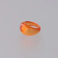 Korean Colorful Acrylic Vintage Round Rings - Bold Fashion Jewelry (Orange)