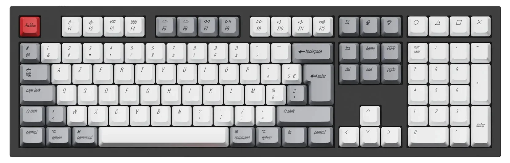 e ANSI para teclado mecânico personalizado