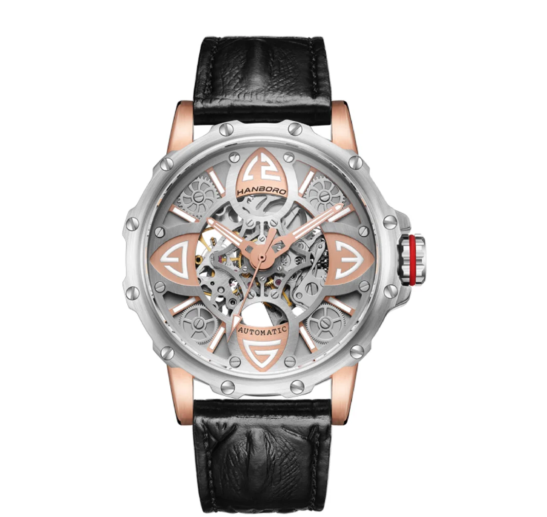 2022 hanboro top brand business Watch for men fully automatic large dial mechanical watch Man limited edition Clock reloj hombre