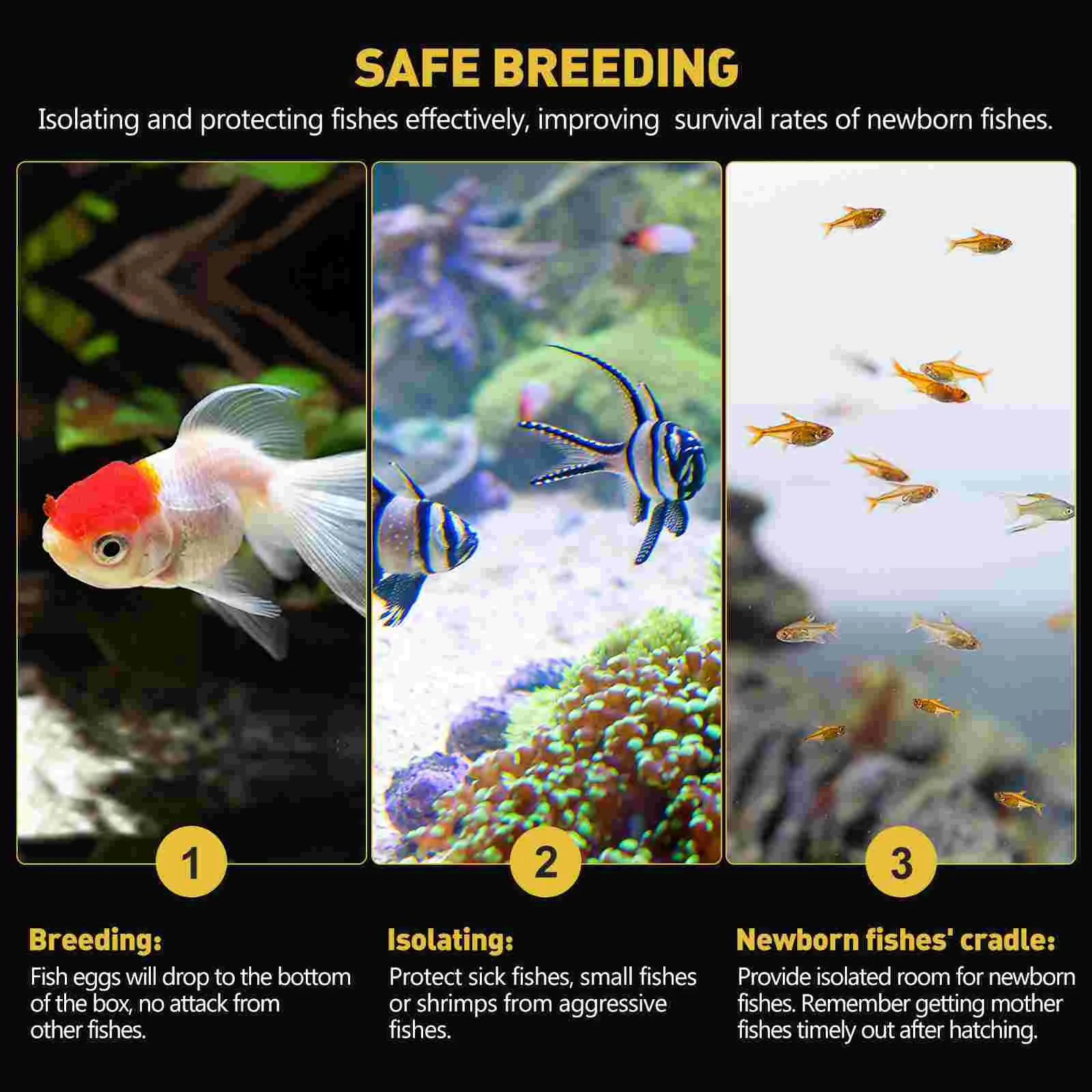 Acrylic Fish Tank Isolation Box Viviparous Breeding Aquarium Incubator Hatching Boxes Betta Guppy Juvenile Protection Pet