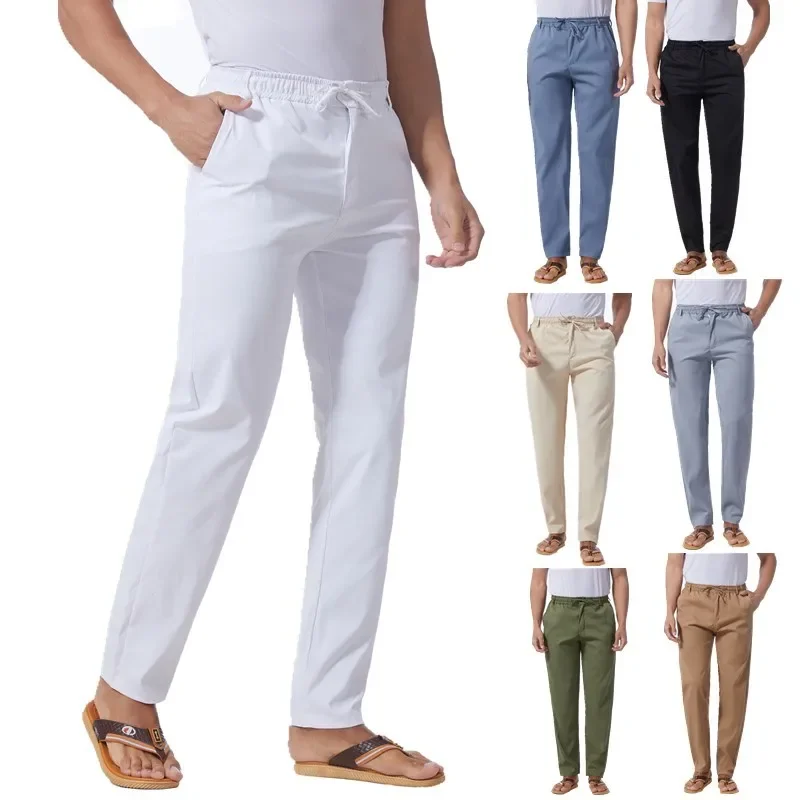 Summer Casual Loose Straight Leg Workwear Long Pants Thin Business Elastic Trousers for Men Skateboard Sportswear