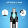 Kemei 4in1 Rechargeable Nose Trimmer Beard Trimmer Men Ear Eyebrow Nose Hair Trimmer for Nose and Ear Hair Removal Clean Machine 3