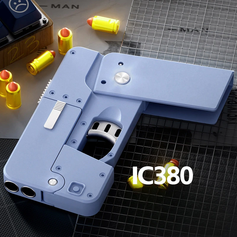 Simulation Folding Mobile Phone Toy Gun Throwing Shell Soft Bullet Airsoft Gun Spray Pistol Children Toy Birthday Gift 2
