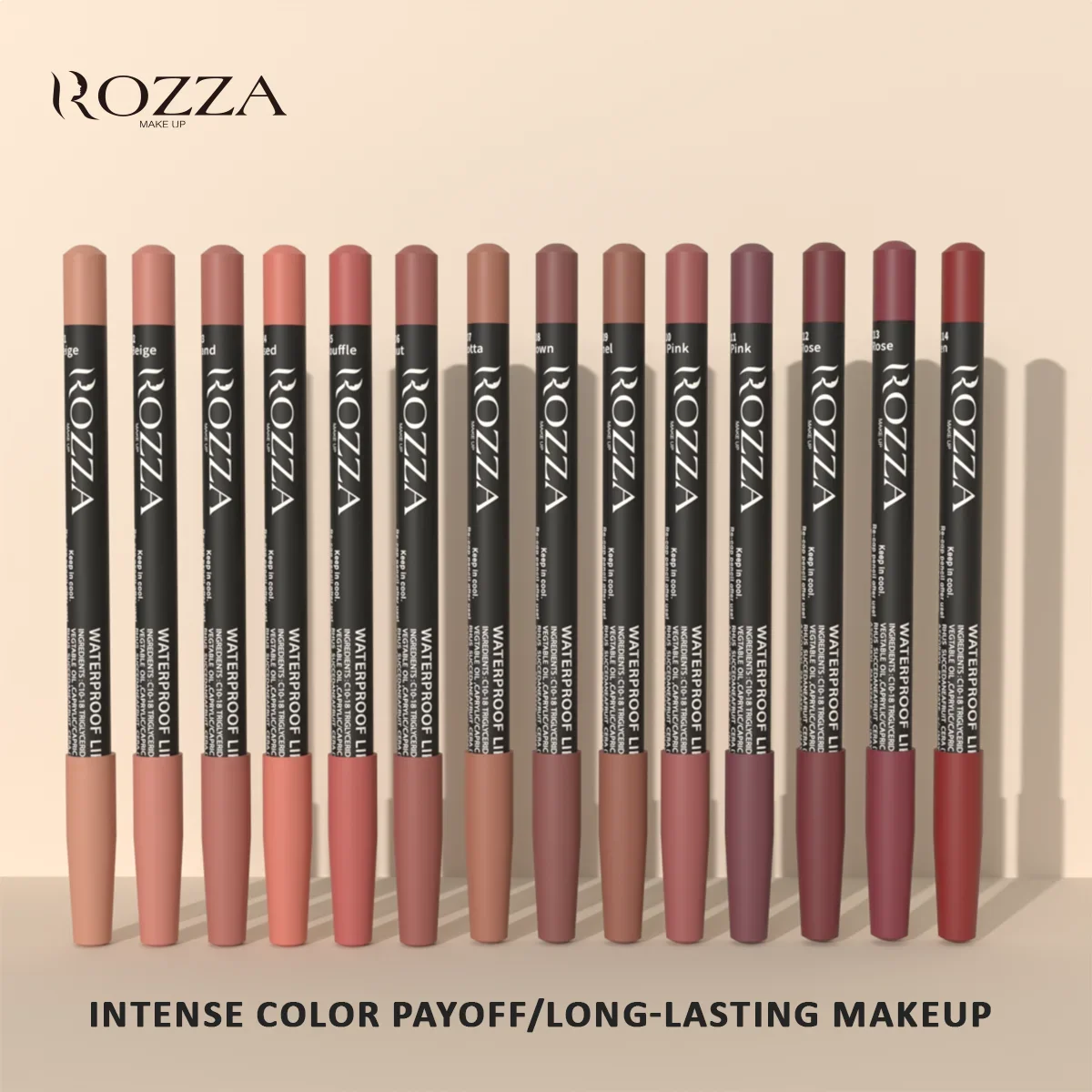 Rozza 6pcs Lip Liner Set,Velvet Matte Long-Lasting Waterproof Super Soft Blendable Texture Matte Soft Lip Liner 4