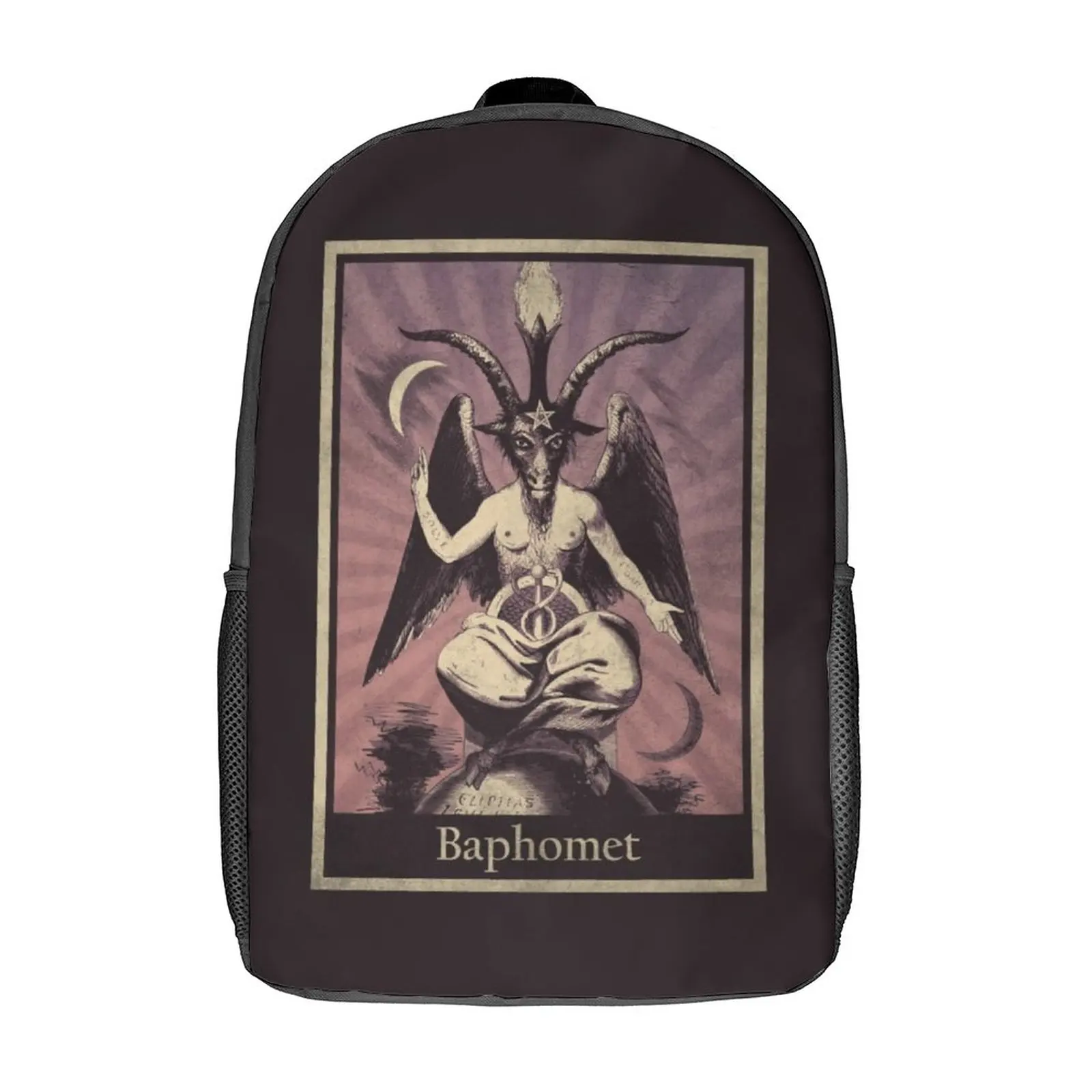 

Baphomet Backpack Witchcraft Illuminati Occult Goat Female Polyester Workout Backpacks Large Kawaii High School Bags Rucksack