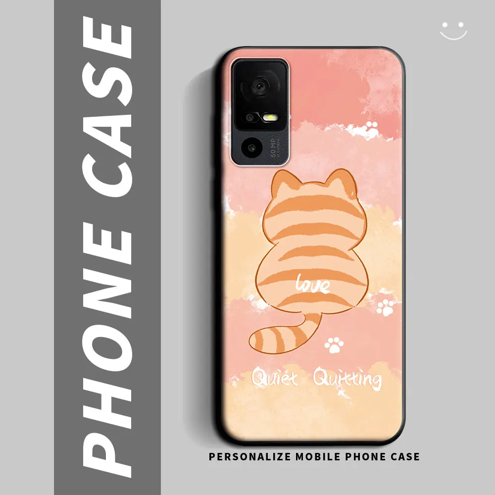 Cartoon Cute Cat Flower Shockproof Silicone Soft Phone Case - Stylish Protective Back Cover