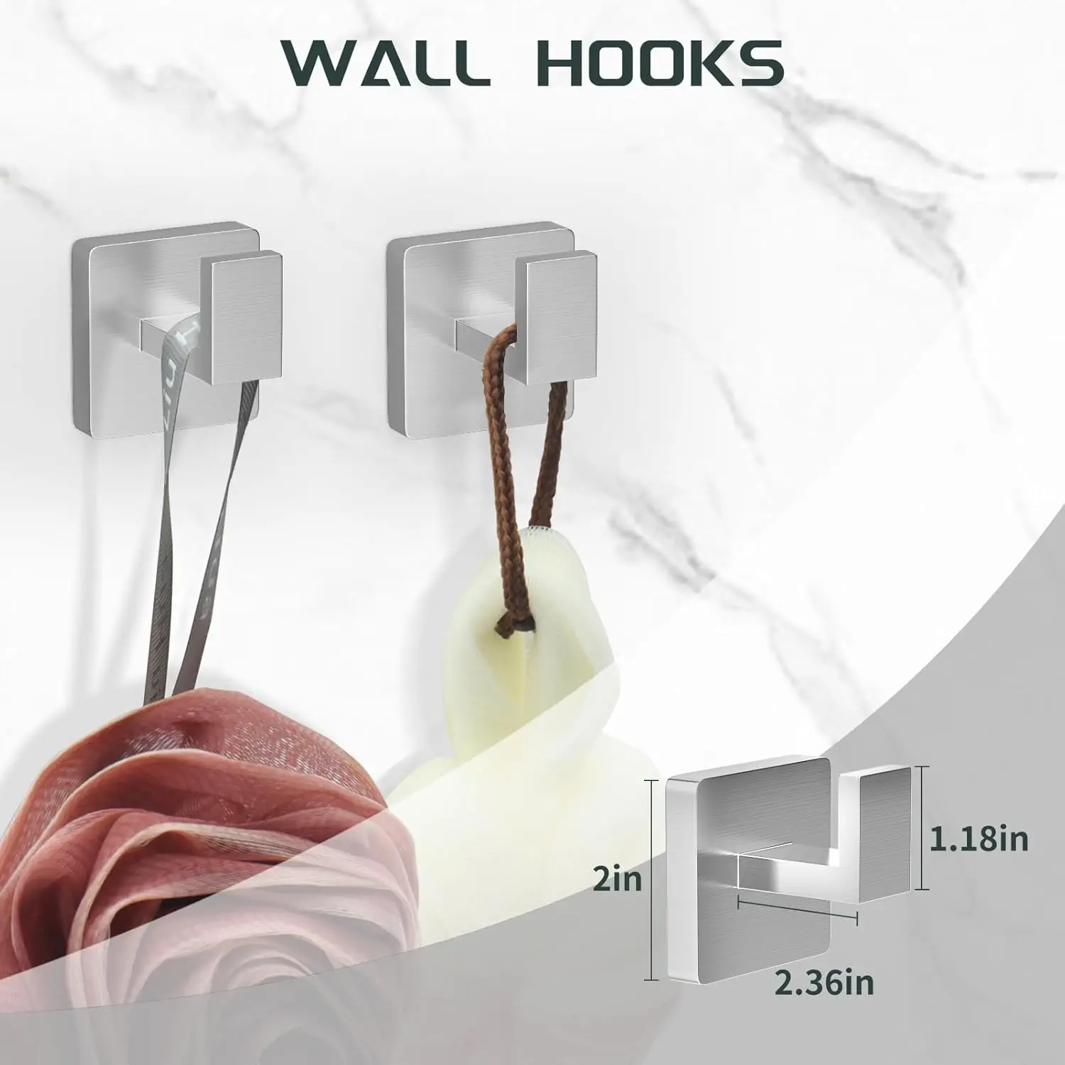 7-Piece Bathroom Set. Brushed Nickel. 23" Towel Bars, Rack, Stainless Steel Accessories. Wall-Mounted.