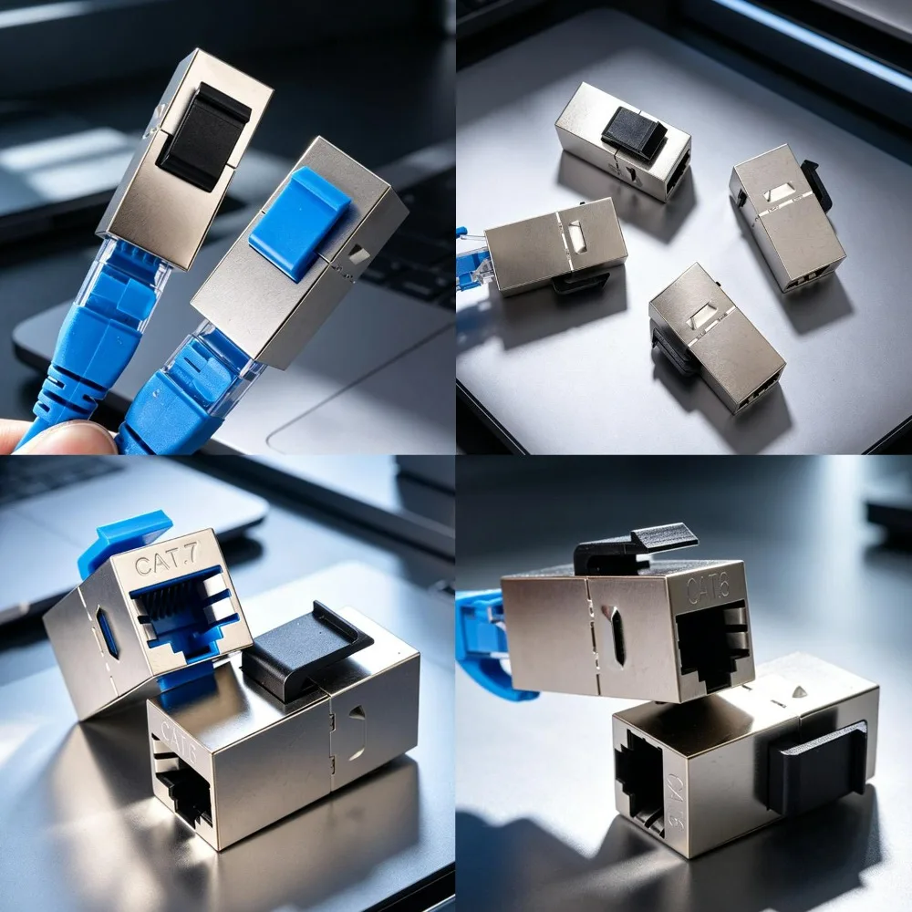 1-5PCS RJ45 키스톤 잭 CAT7 CAT6A 래치가 있는 차폐형 모듈러 커플러 CAT5E 커넥터 이더넷 LAN 네트워크 케이블 어댑터