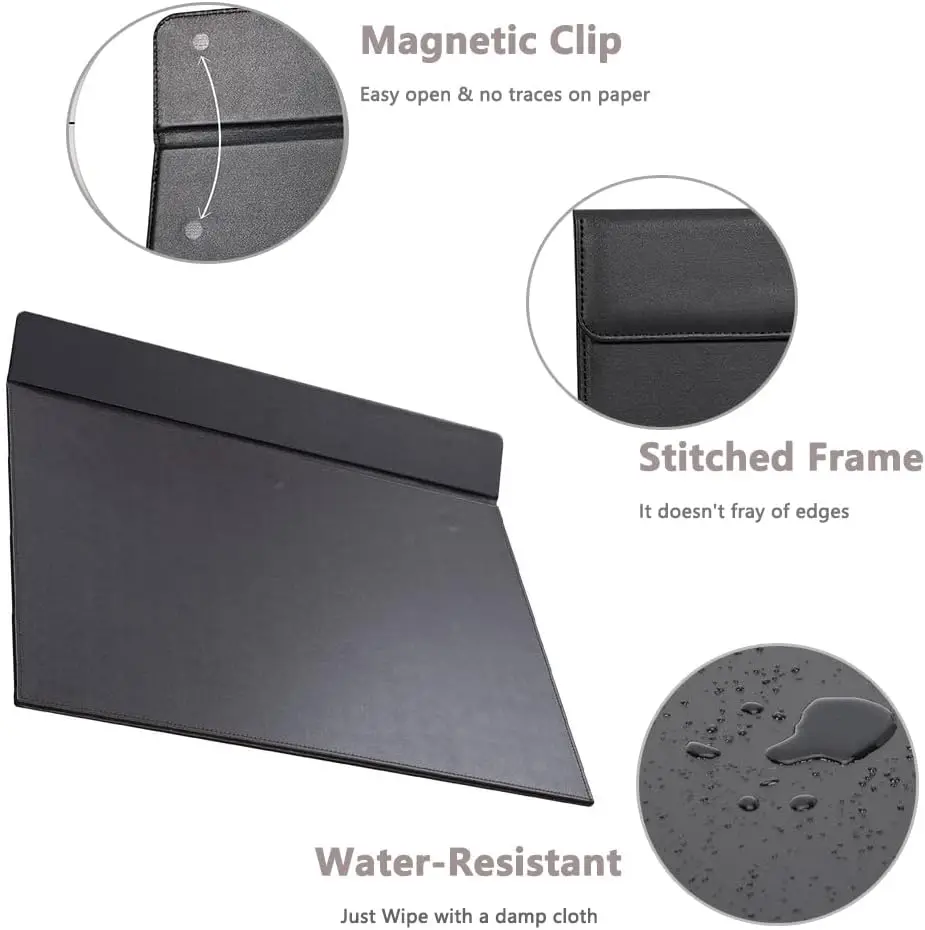 A3 File Paper Clipboard 18x14'' Drawing & Writing Board Large Desk Pad PU Leather Desktop Mat for Office Supplies Clamping writing clipboard,transparent clipboard,clipboard holder