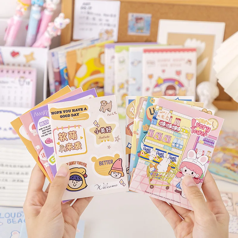 20pcs Cartoon Cute Mini Notebook Portable Diary Notepad Kid's Pocket Small Prize Kindergarten Booklet