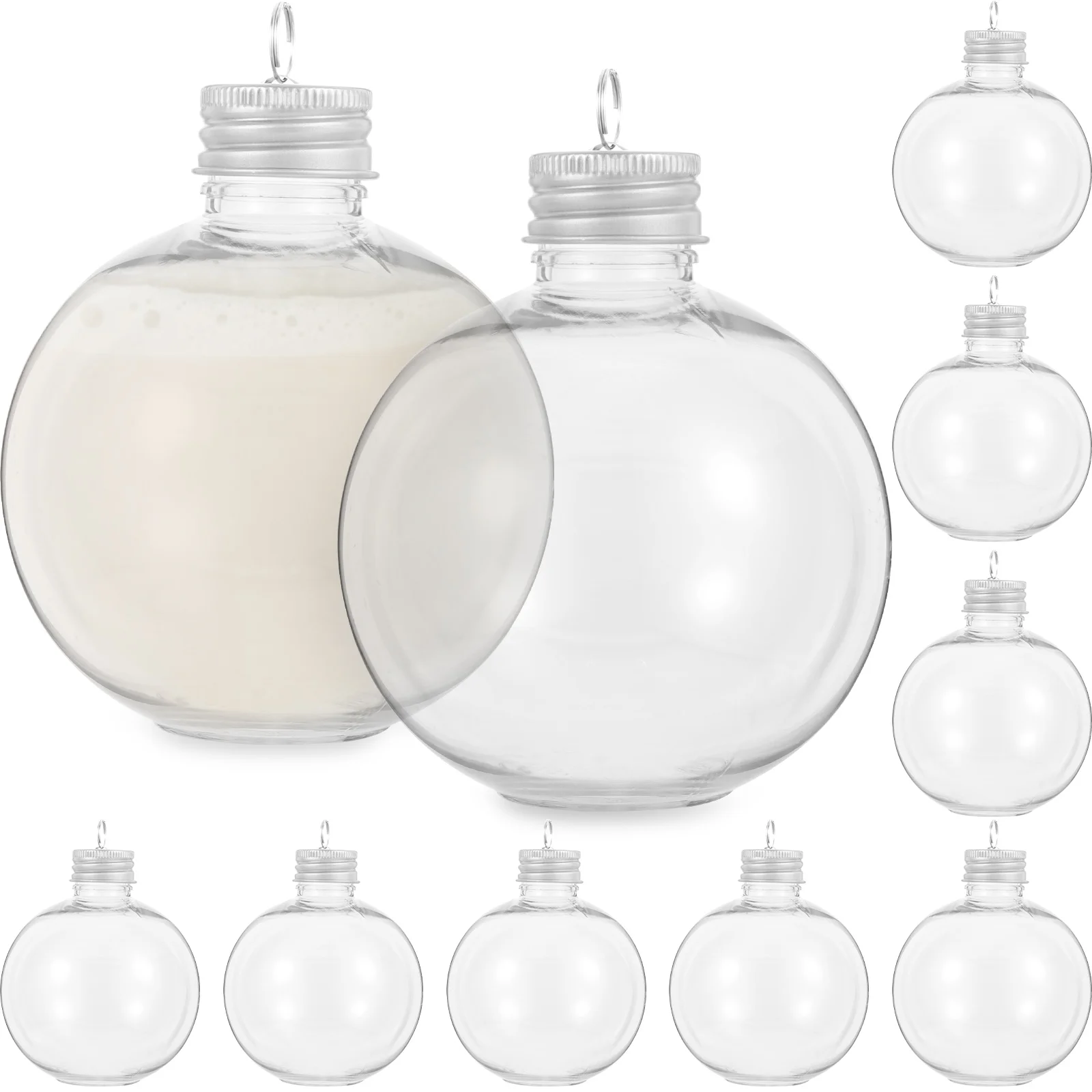 

50/250ml Portable Beverage Packing Bottles Transparent Lovely Bulb Shaped Bottle For Festival Xmas Daily Beverage Storage