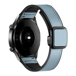 Premium Leather Silicone Magnetic Buckle Strap - Universal 22mm/20mm Wristband Bracelet Accessory for 20mm (StarU)