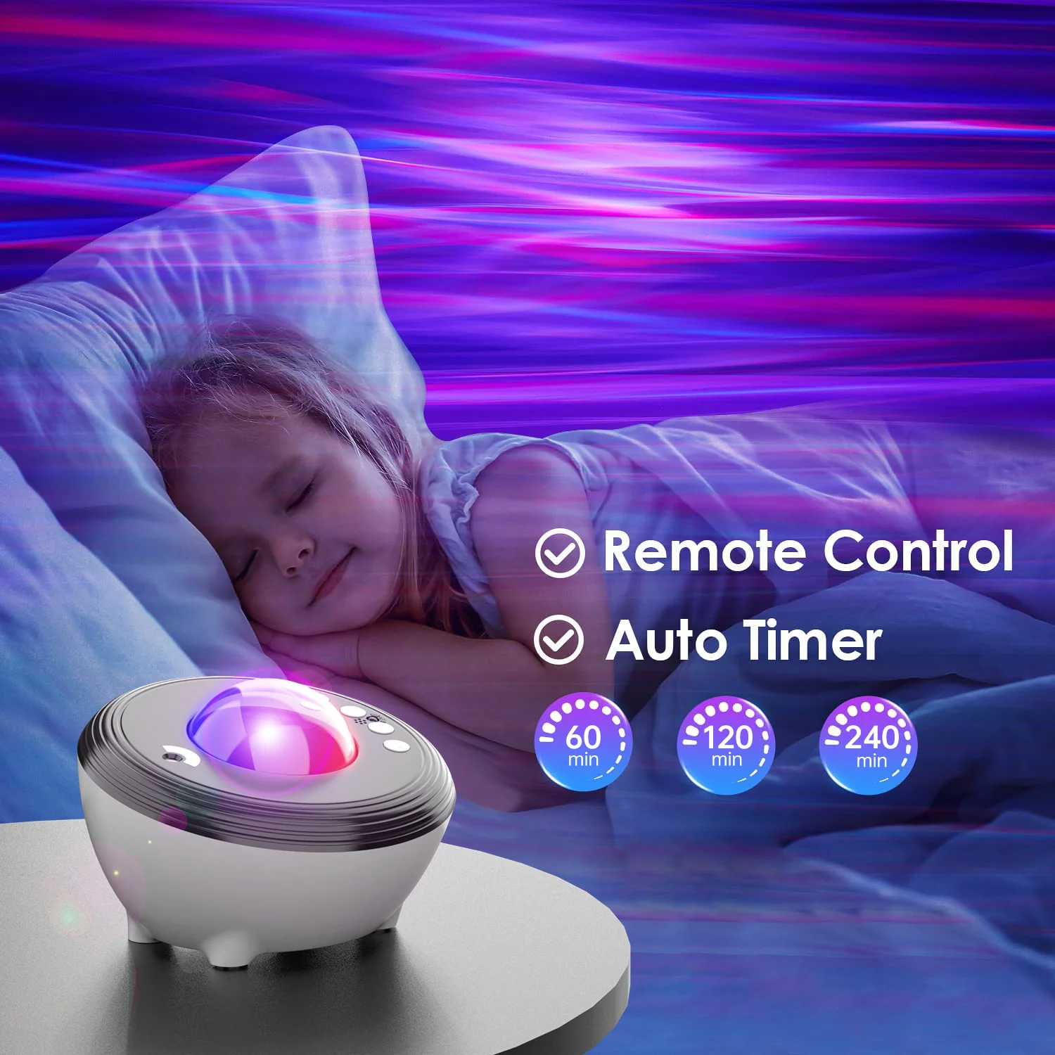 Projecteur LED aurore, haut-parleur Bluetooth, veilleuse, bruit blanc, projecteur  de galaxie pour chambre d'enfants, décoration de la maison - AliExpress