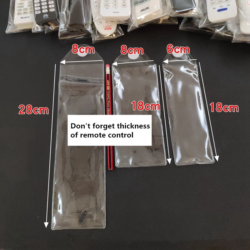 Clear a TV/Air Condition Remote Control Case Transparent Waterproof Case Dust Cover Protective Anti-dust Controller Bag
