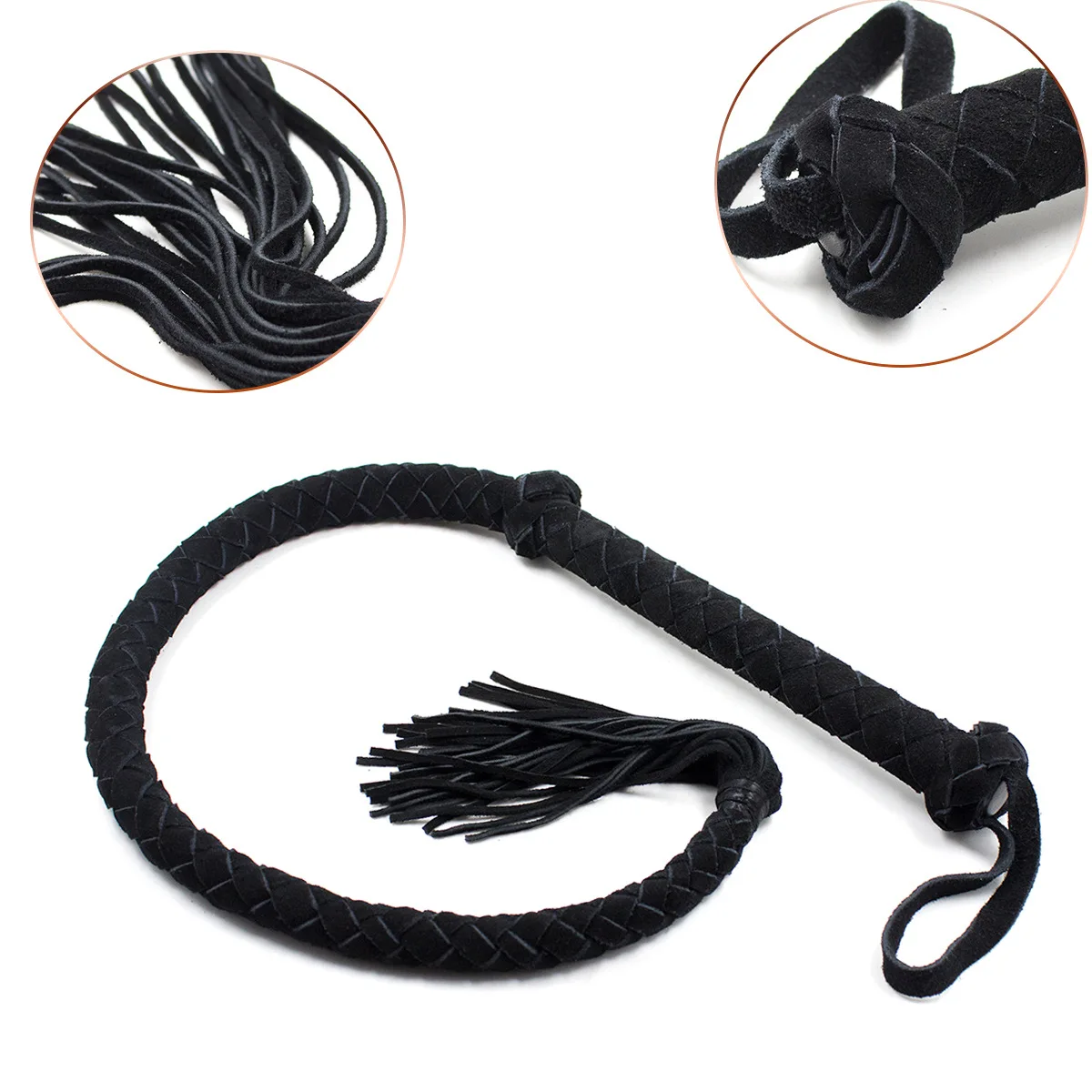 108CM Genuine Leather Horse Whip Bull Whip, Genuine Leather Bull Whip Cowhide Horse Riding COW LEATHER