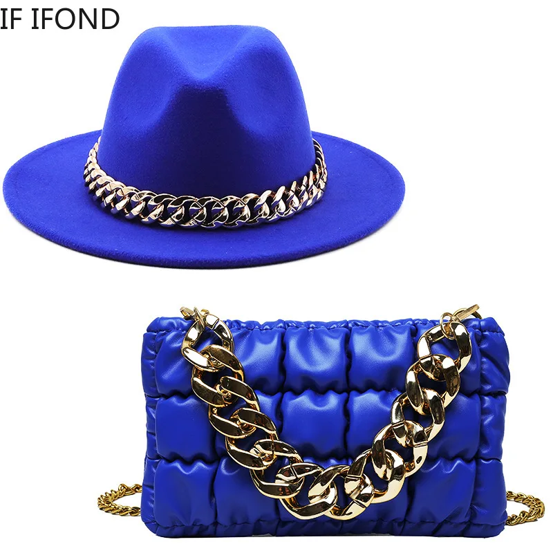 Fedora Two-piece Set Hats With Bag 1