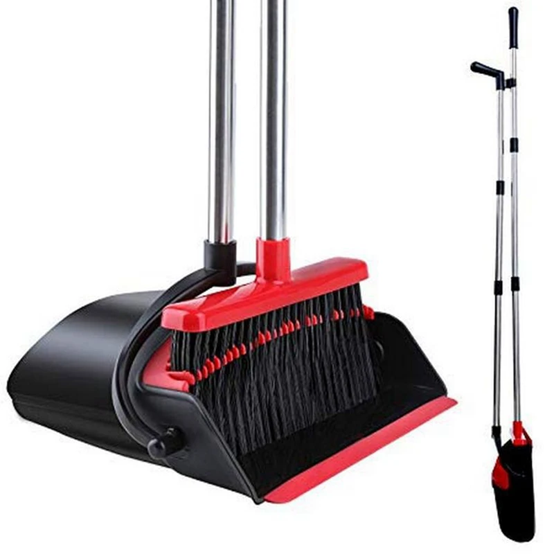 

Broom And Dustpan Set Self-Cleaning With Dustpan Teeth Indoor&Outdoor Sweeping For Pets Home Garbage Dust Easy To Use