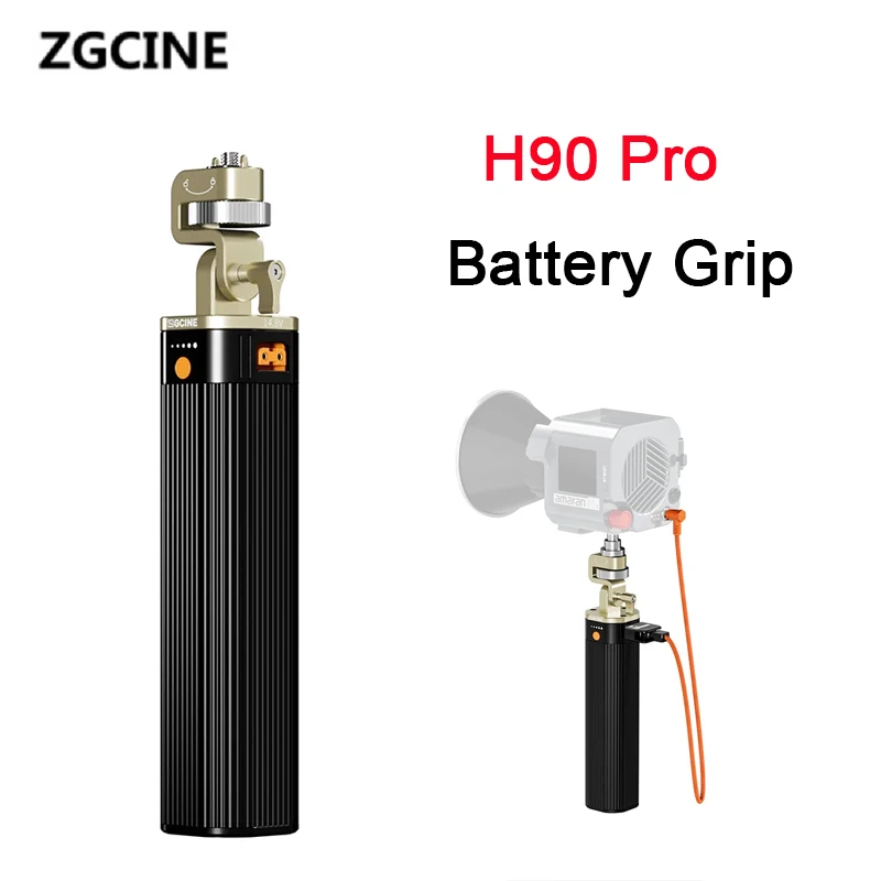ZG-H90Pro Battery Grip with Bouncy Arri Locating Pin and 180° Rotation Holder（Coiled Braided Cable ）