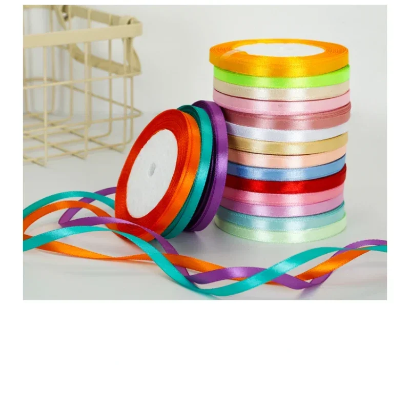 Elegant 6mm Satin Ribbon - Perfect for Bows, Floral Bouquets, and Gift Wrapping